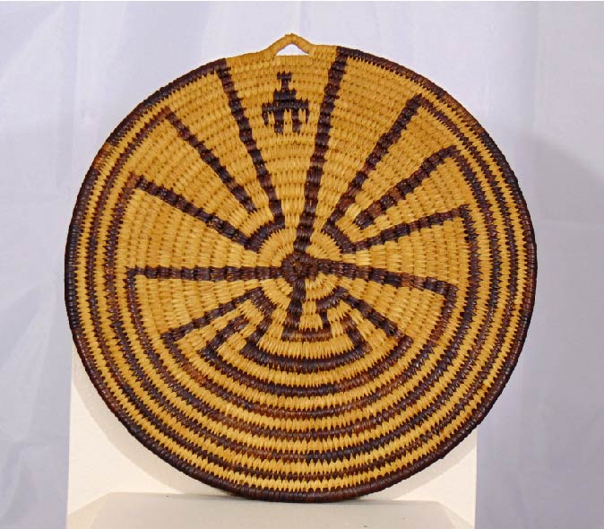 UNKNOWN TOHONO O ODHAM ARTIST Man in the Maze plaque beargrass with