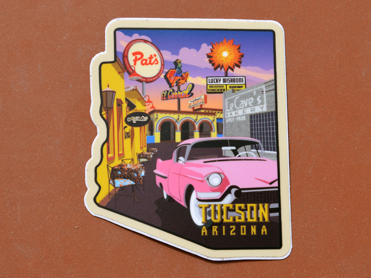 Tucson Arizona sticker pink cadillac