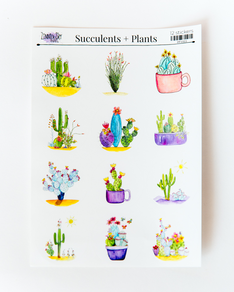 Cactus Sticker Sheet Tohono Chul