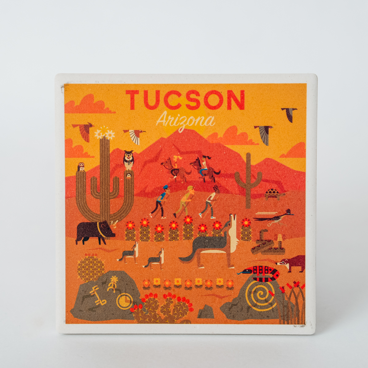 Arizona Desert Ceramic Coaster Tohono Chul