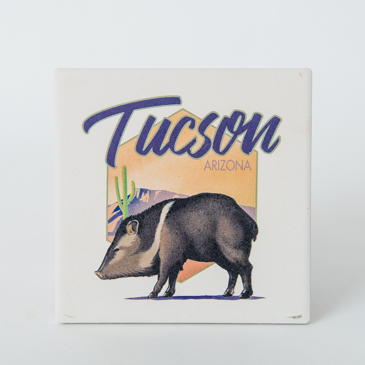 Tucson Javelina Ceramic Coaster Tohono Chul