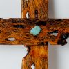 Turquoise Cholla Wood Cross Tohono Chul