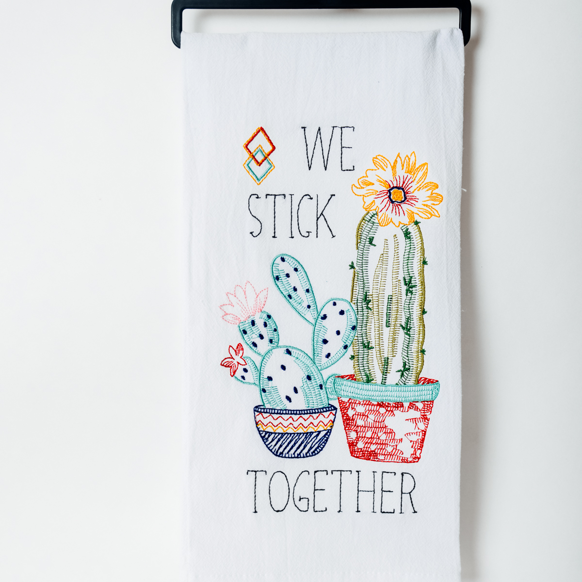 Kay Dee Designs Cactus Garden We Stick Together Embroidered Kitchen Dish Towel Tohono Chul