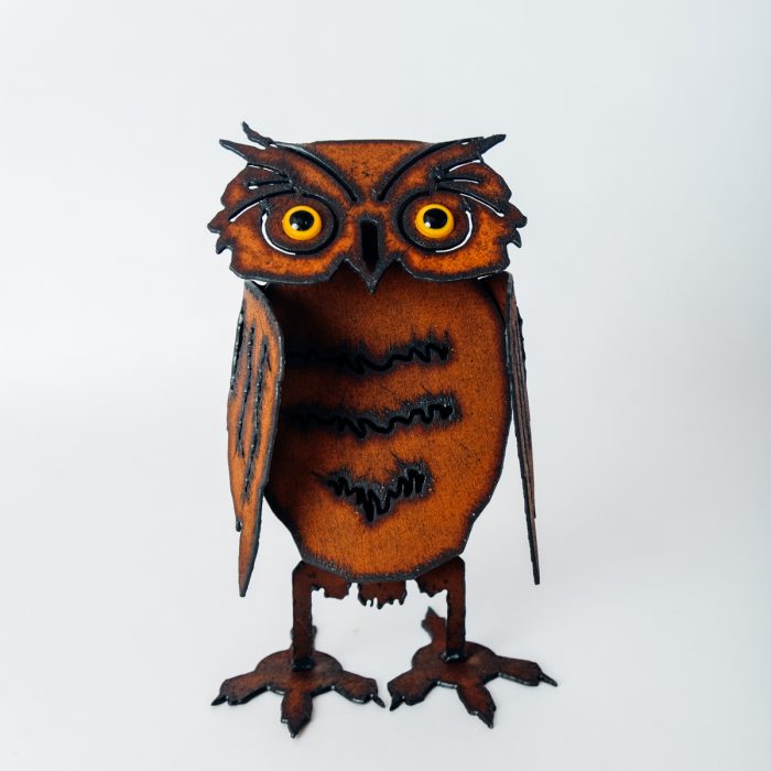 Owl Yard Art Rusted Metal Garden Decor Tohono Chul